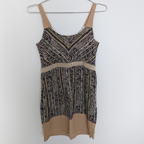 Ann Taylor LOFT Chevron Print Dress, Tan/Black, Women's 0 - Picture 1 of 4